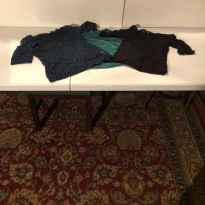 3 Maurices  tops all size M in Blue, Green & Black